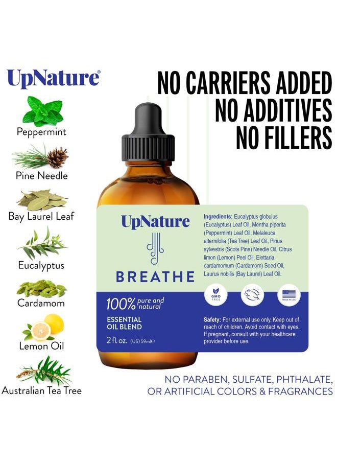 Breathe Essential Oil for Diffusers for Home - Huge 2oz - Essential Oils for Humidifiers Respiratory Blend