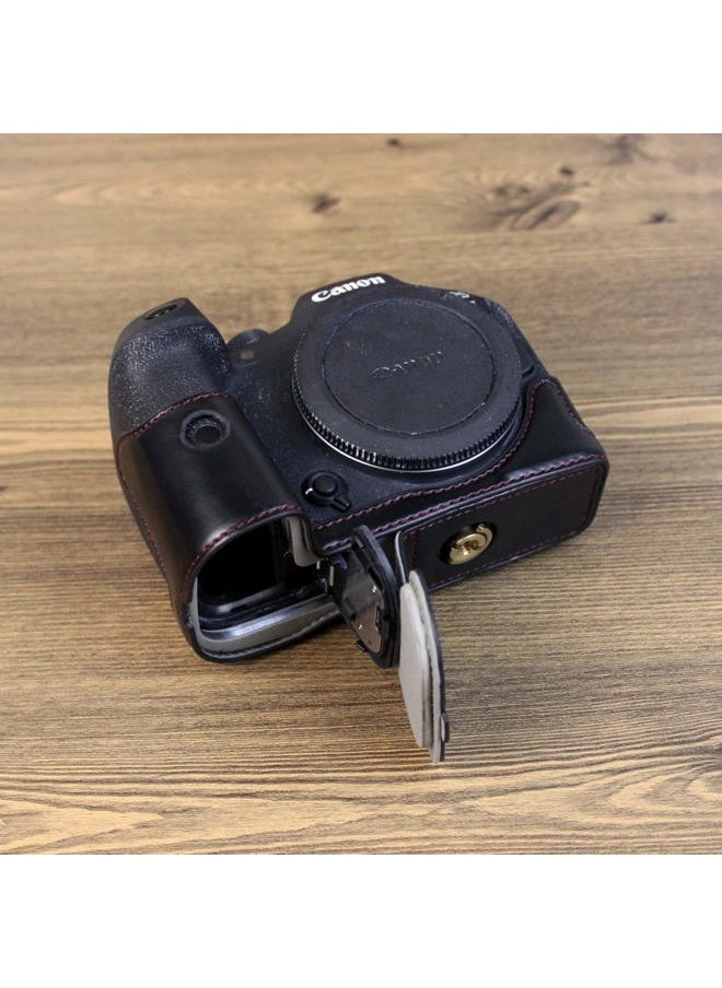 EOS R7 Case - Quality PU Leather Half Case for Canon EOS R7 Digital Camera - Grip Case for Canon EOSR7, Black, Camera Case