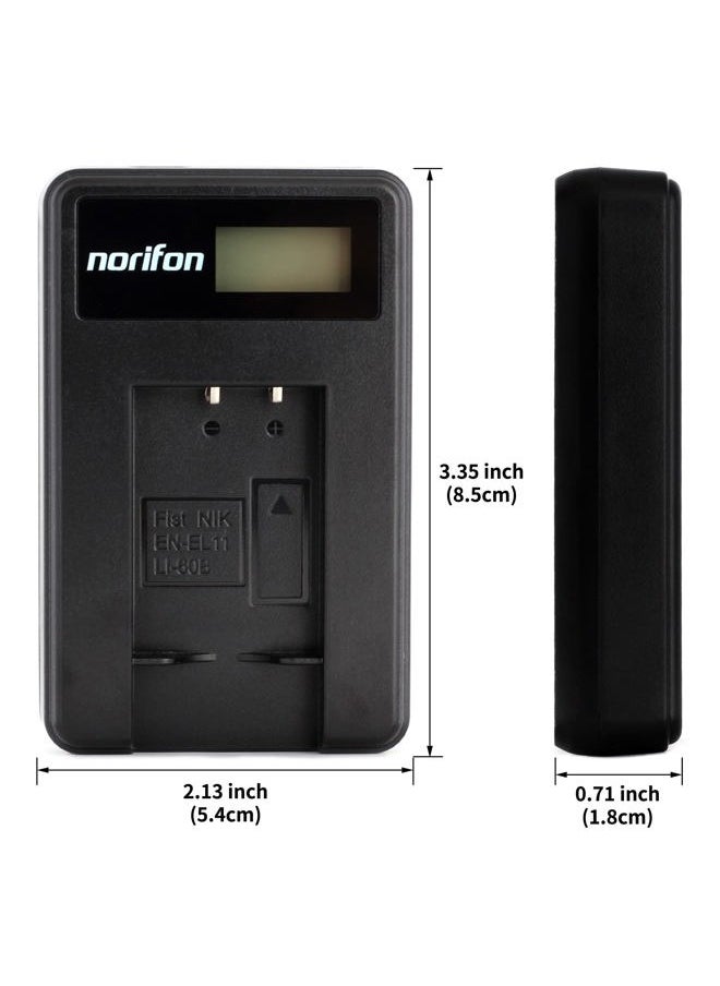 EN-EL11 LCD USB Charger for Nikon Coolpix S550, Coolpix S560 Camera and More, Black (EN-EL11-L)