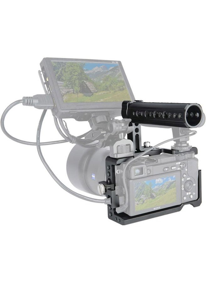 Camera Cage Kit for Sony A6400/ A6100/ A6300/ A6000, with Cheese Top Handle Cable Lock Clamp