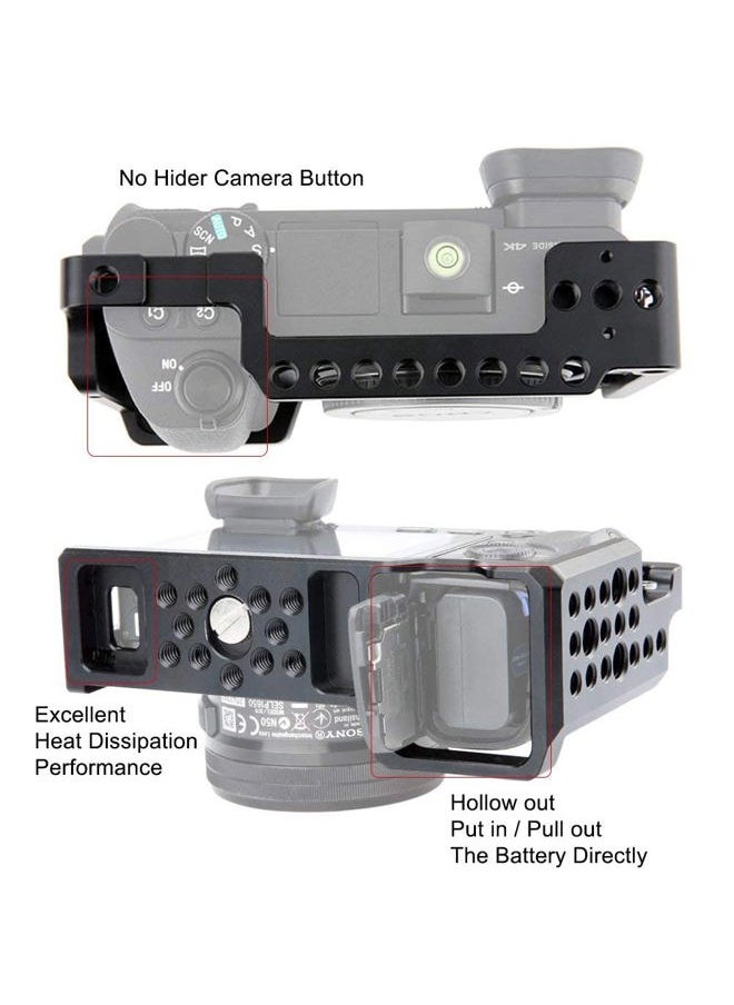 Camera Cage Kit for Sony A6400/ A6100/ A6300/ A6000, with Cheese Top Handle Cable Lock Clamp