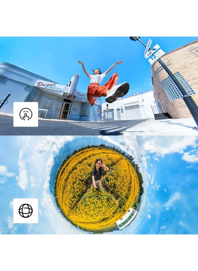 ONE X2 360 Degree Waterproof Action Camera, 5.7K 360, Stabilization, Touch Screen, AI Editing, Live Streaming, Webcam, Voice Control