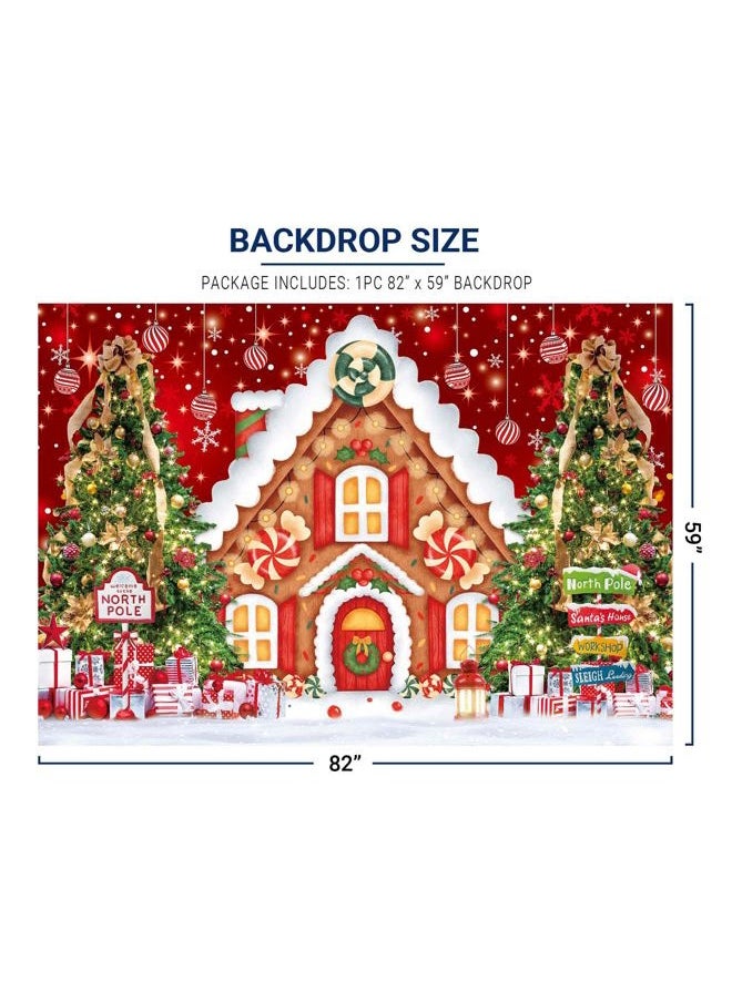 Christmas Gingerbread House Backdrop for Photography Winter Merry Xmas Tree Background Santa Baby Shower Birthday Party Decor Banner Supplies Photo Booth Favor Gift Prop 82