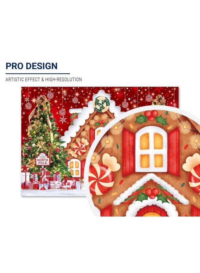 Christmas Gingerbread House Backdrop for Photography Winter Merry Xmas Tree Background Santa Baby Shower Birthday Party Decor Banner Supplies Photo Booth Favor Gift Prop 82