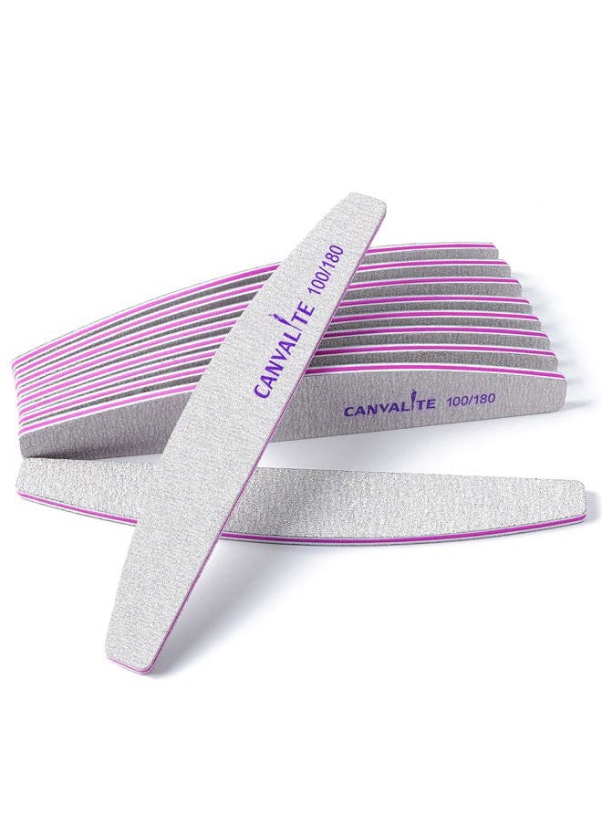 Canvalite 10 PCS Nail File Professional Nail Files Reusable Double Sided Emery Board(100/180 Grit) Nail Styling Tools for Home and Salon Use Christmas Gifts for Women