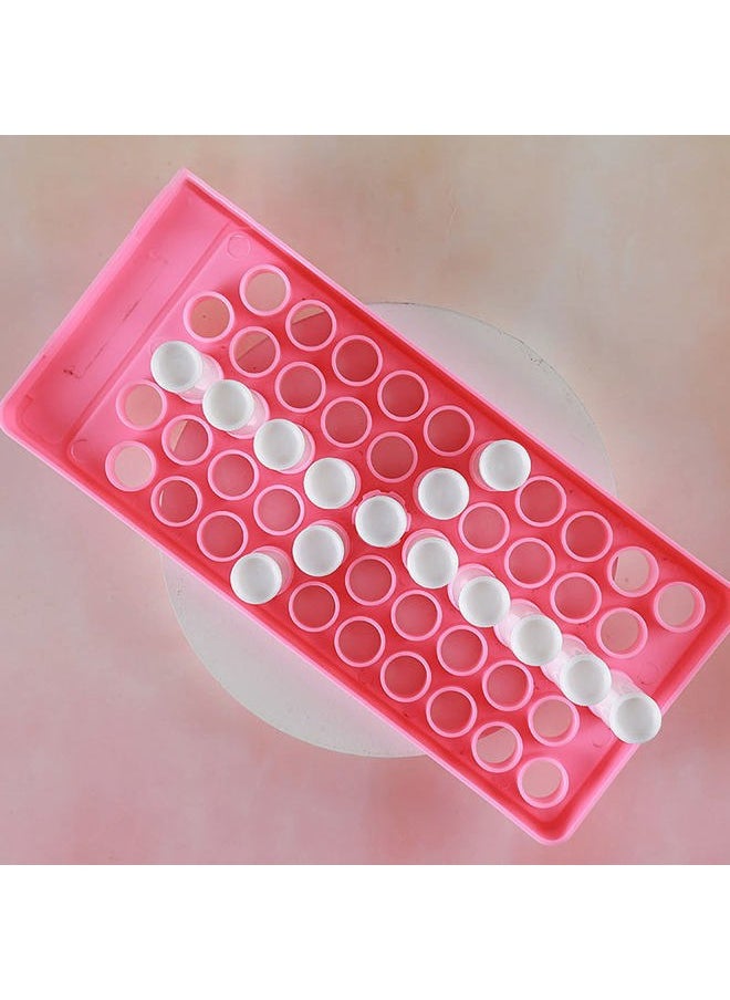 Pink Lip Balm Crafting Kit, Professional Lipsticks Filling Tray with 50 Small Holes and Spatula, Easy to Fill 50 Pieces Lipstick Tubes Containers for Business Gifts