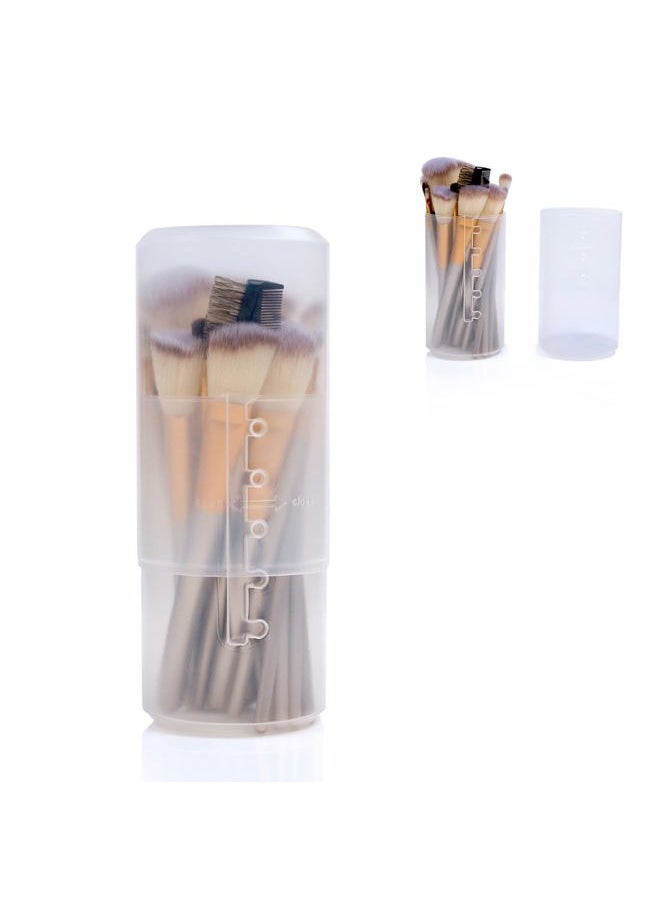 Retractable Makeup Brush Holders, Brushes Organizer Plastic Clear Travel Makeup Brush Case Brushes Container Cup Dustproof Storage for Women and Girls Makeup Artist