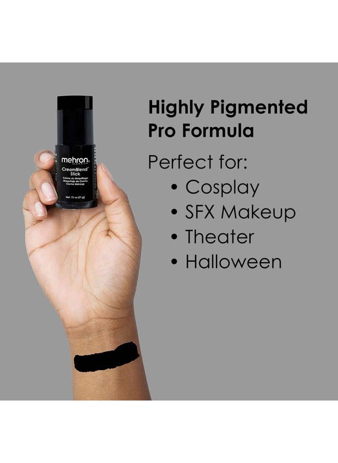 Makeup CreamBlend Stick | Face Paint, Body Paint, & Foundation Cream Makeup | Perfect for Halloween .75 oz (21 g) (Black)