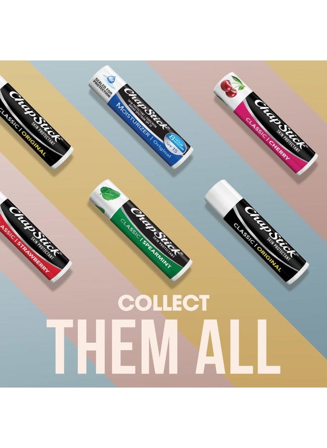 Classic Collection Flavored Lip Balm Tubes Pack, Lip Moisturizer - 0.15 Oz (Box of 5 Packs of 3)