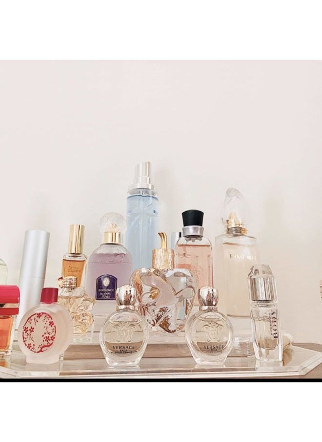 byAlegory (Set of 2) Acrylic Mini Perfume & Mini Scented Oils Organizer & Vanity Display 4 Tiers For Storing Mini, Travel Size, Rollerball Beauty Perfume Bottles - Clear