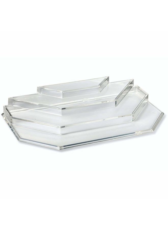 byAlegory (Set of 2) Acrylic Mini Perfume & Mini Scented Oils Organizer & Vanity Display 4 Tiers For Storing Mini, Travel Size, Rollerball Beauty Perfume Bottles - Clear