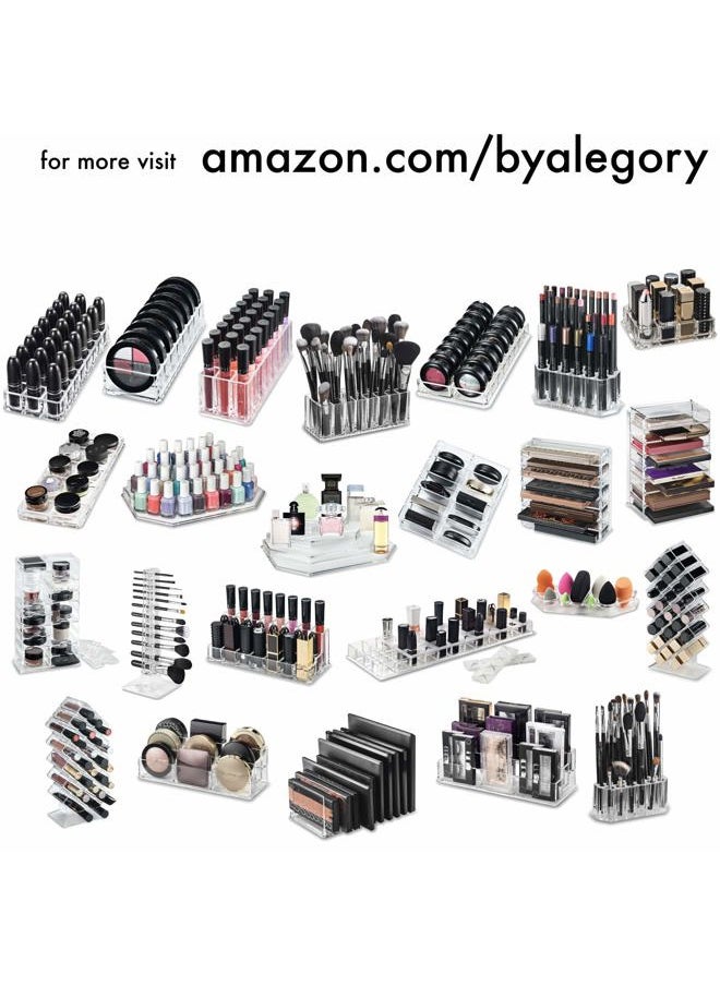 byAlegory (Set of 2) Acrylic Mini Perfume & Mini Scented Oils Organizer & Vanity Display 4 Tiers For Storing Mini, Travel Size, Rollerball Beauty Perfume Bottles - Clear