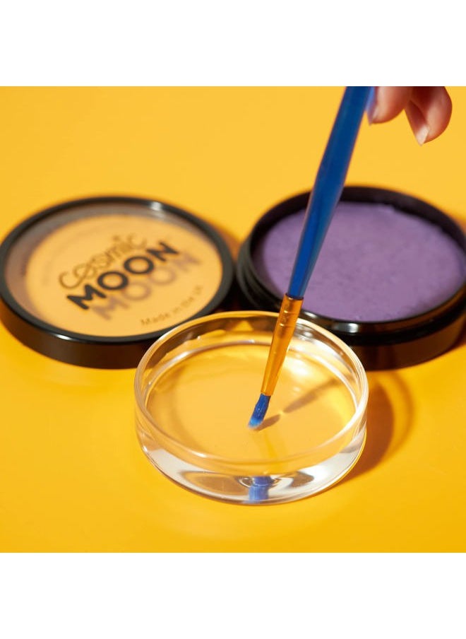 Metallic Pro Face & Body Paint Cake Pots by Cosmic Moon - Silver - Professional Water Based Face Paint Makeup for Adults, Kids - 1.26oz
