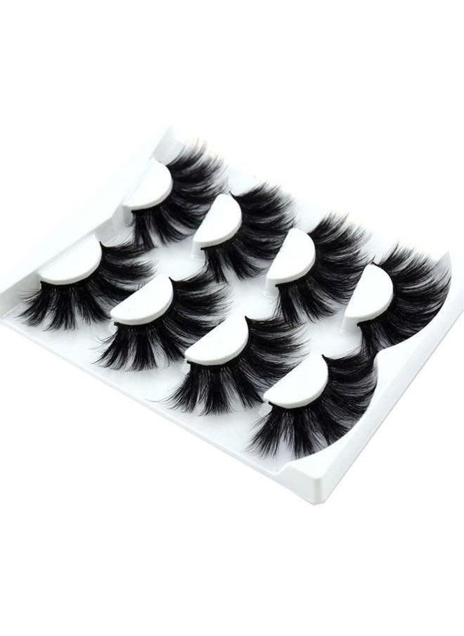 NEW 4 Pairs 3D Mink Hair False Eyelashes Criss-cross Wispy Cross Fluffy length 25mm Lashes Extension Handmade Eye Makeup Tools (MDR-5)