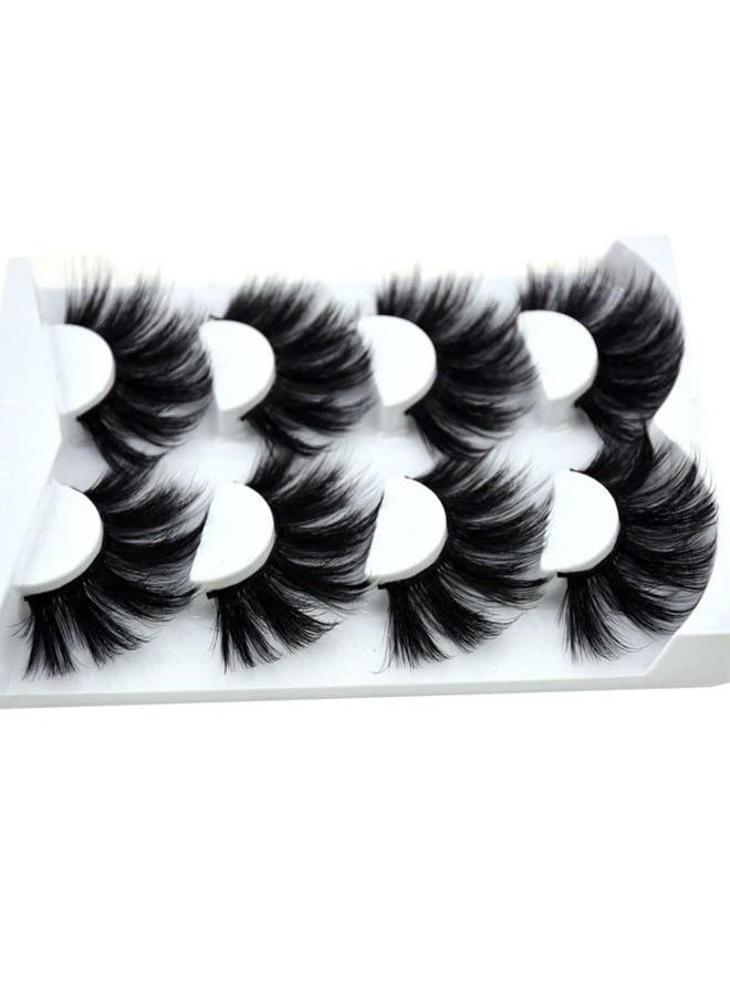 NEW 4 Pairs 3D Mink Hair False Eyelashes Criss-cross Wispy Cross Fluffy length 25mm Lashes Extension Handmade Eye Makeup Tools (MDR-5)