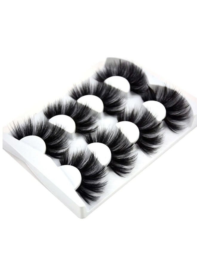 NEW 4 Pairs 3D Mink Hair False Eyelashes Criss-cross Wispy Cross Fluffy length 25mm Lashes Extension Handmade Eye Makeup Tools (MDR-5)