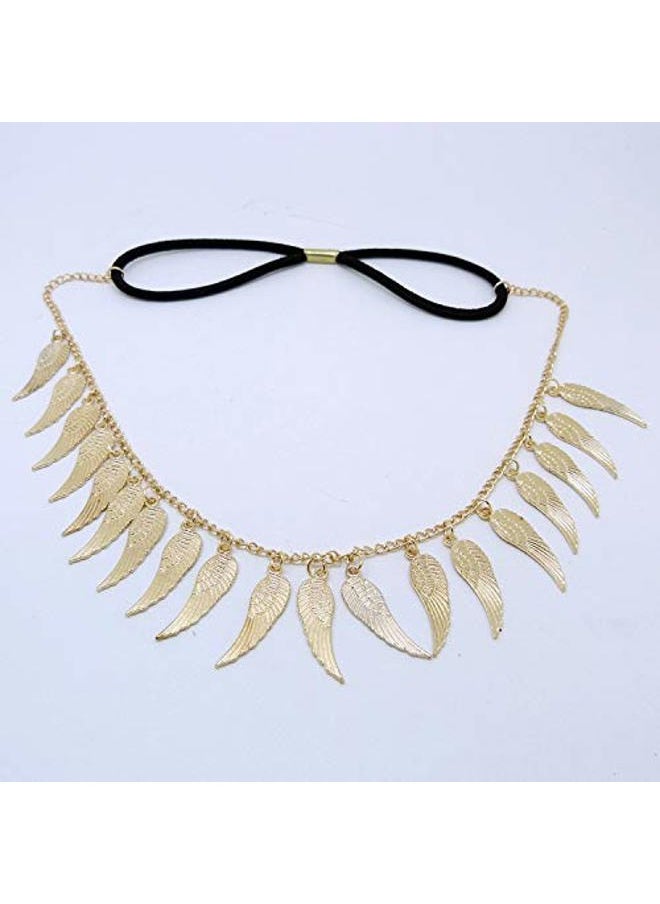 Gold Wings Headchian for Women Forehead Chain Statement Hair Jewelry for Photoshot Party Hair Accessories for Girls