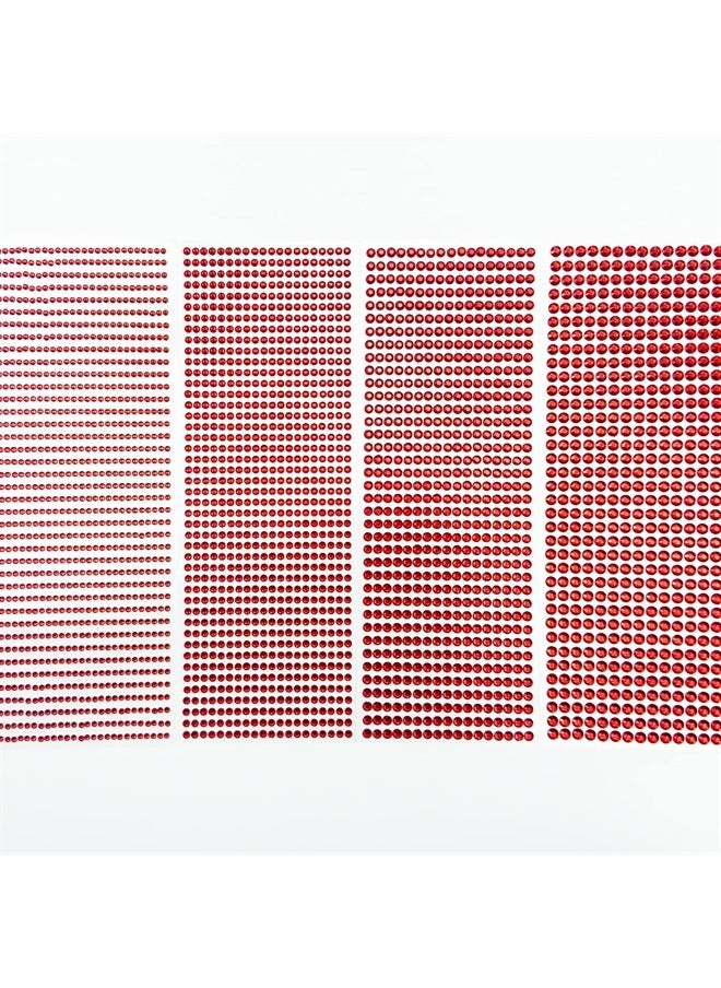 4 Sheets Eye Body Face Gems Jewels Rhinestone Stickers Red Multiple Size Self Adhesive Crystal Makeup Diamonds Face Tattoos for Christmas Valentine's Festival Accessory Nail Art Decorations
