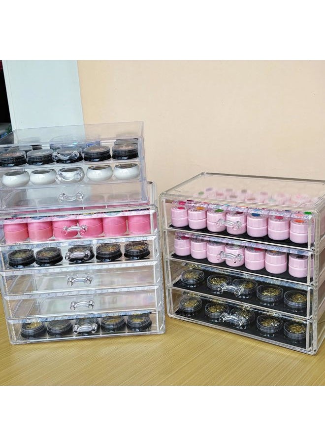 3 Tier Nail Art Decoration Storage Box Transparent Acrylic Nail Art Jewelry Accessories Storage Box Rack Shelf Display Stand Holder for Cosmetic Jewelry