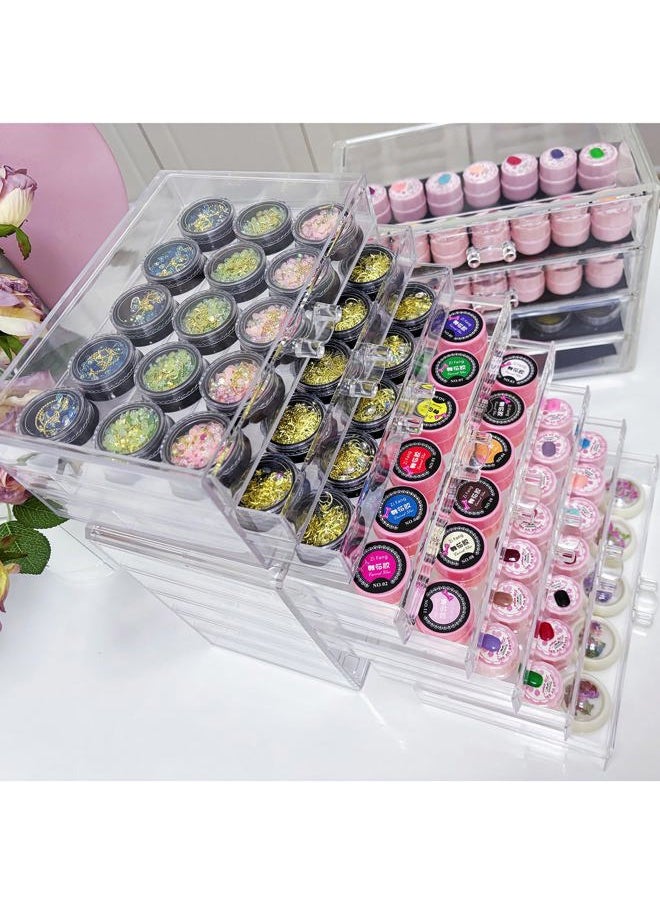 3 Tier Nail Art Decoration Storage Box Transparent Acrylic Nail Art Jewelry Accessories Storage Box Rack Shelf Display Stand Holder for Cosmetic Jewelry