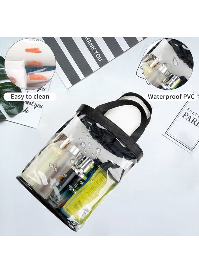 Clear Toiletry Bag, Travel Toiletry Bag for Women, TSA Approved Toiletry Bag, Waterproof Clear Makeup Bag Cosmetic Pouch, Transparent Makeup Organizer, Carry on Airport Airline Compliant