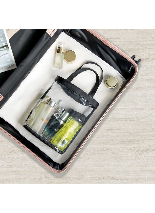 Clear Toiletry Bag, Travel Toiletry Bag for Women, TSA Approved Toiletry Bag, Waterproof Clear Makeup Bag Cosmetic Pouch, Transparent Makeup Organizer, Carry on Airport Airline Compliant