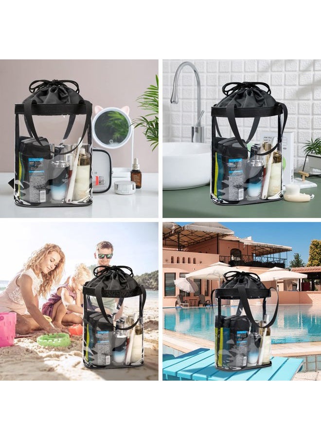 Clear Toiletry Bag, Travel Toiletry Bag for Women, TSA Approved Toiletry Bag, Waterproof Clear Makeup Bag Cosmetic Pouch, Transparent Makeup Organizer, Carry on Airport Airline Compliant