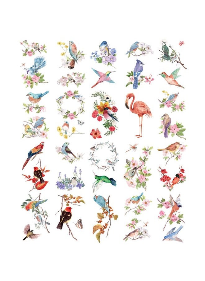 Everjoy Watercolor Flowers Birds Realistic Temporary Tattoos 40+ Designs Waterproof Tattoos for Women and Men 20 Pcs