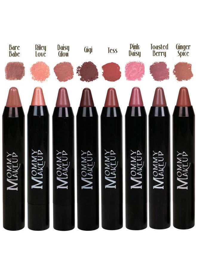 Triple Sticks Lipstick, Cream Blush & Teatment All-In-One with Shea & Cocoa Butter - Soft & Creamy Moisturizing Lip Crayon For Lips & Cheeks (Tess)