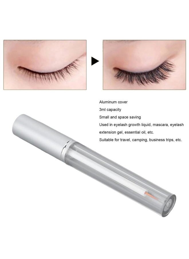 5PCS 3ml Empty Eyeliner Tube Container, Plastic Leak Proof Refillable Liquid Container with Rubber Stopper Eyelash Serum Bottle for Traveling Camping