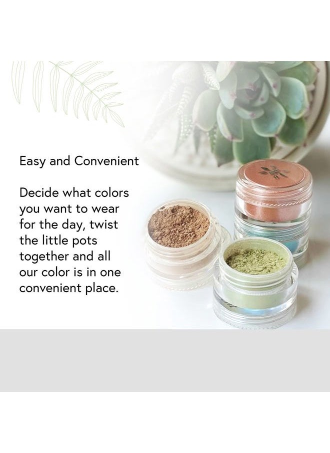 PowderColors, Clean Mineral Eye Shadow in Satin Sheets, Pale Sparkly Peach With Gold Highlights, Versatile, Portable, & Skin-Friendly, 2g