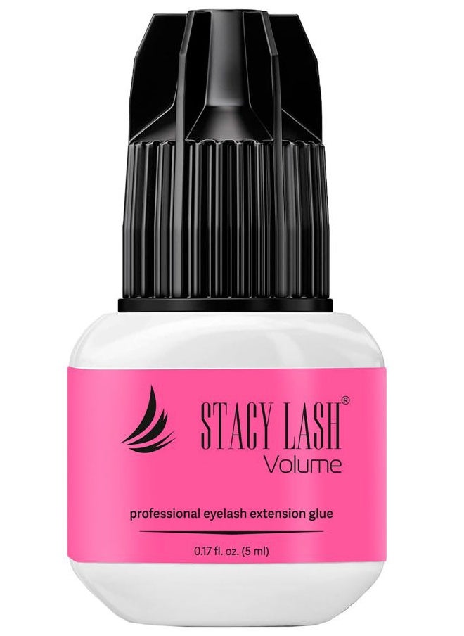 Volume Eyelash Extension Glue Stacy Lash 0.17fl.oz/5ml/3-4 Sec Drying Time/Retention 6 Weeks/Black Adhesive/Professional Supplies/Pegamento de Pestañas