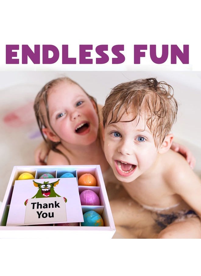 Easter Bath Bombs for Kids with Surprise Inside - 12 Organic Bubble Bath Fizzies with Dragon Egg Toys. Gentle & Kids Friendly w/Rich Bubbles & Rainbow Colors, Birthday Gifts for Boys, Girls