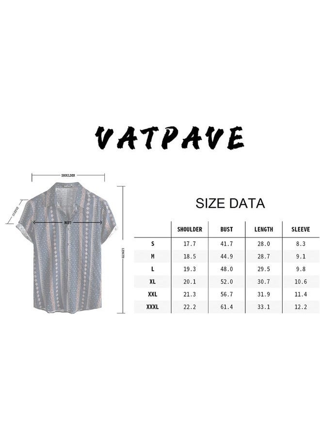 Mens Casual Hawaiian Floral Shirts Short Sleeve Button Down Tropical Shirts Beach Summer Shirts X-Large Navy Beige