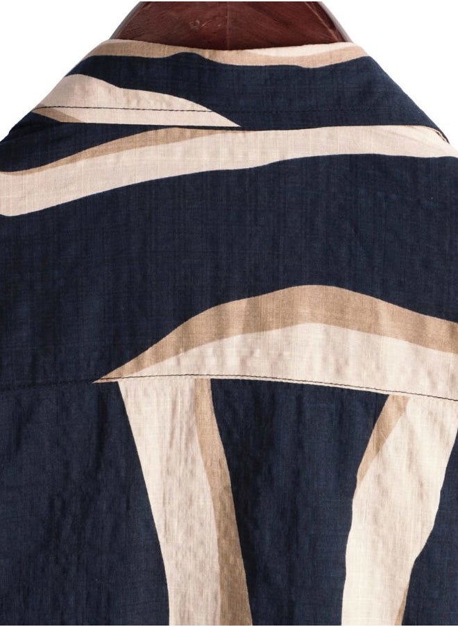 Mens Casual Hawaiian Floral Shirts Short Sleeve Button Down Tropical Shirts Beach Summer Shirts X-Large Navy Beige