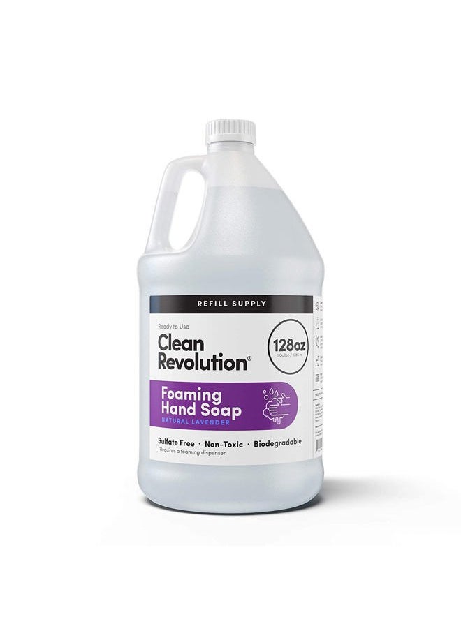 Foaming Hand Soap Refill Supply Container. Ready to Use Formula. Natural Lavender Fragrance, 128 Fl. Oz
