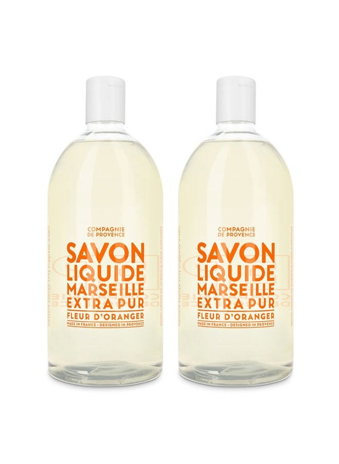 Compagnie de Provence Savon de Marseille Extra Pure Liquid Soap - Orange Blossom - Bulk 67.6 Fl Oz Plastic Bottle Refill