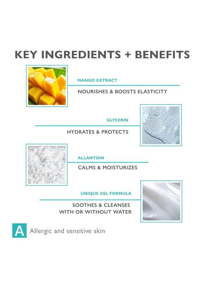 PHYSIOPURIC-GEL Moisturizing Dermo Cleansing Face Gel, Facial Cleanser, Gently Cleanses, Removes Impurities & Makeup, Hydrates & Soothes Allergic & Sensitive Skin, Face Wash, 6.42 fl oz