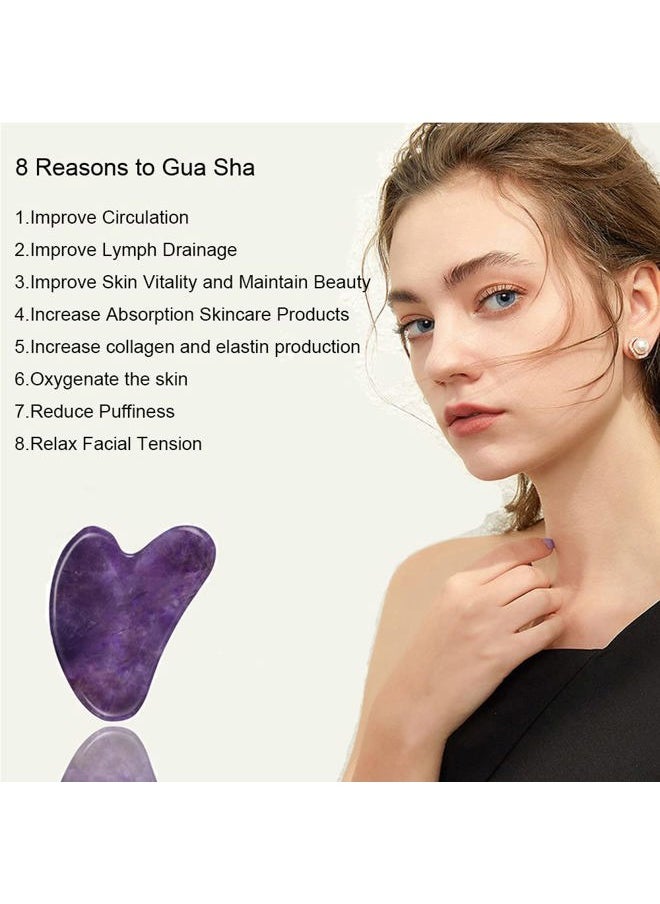 Gua Sha, Gua Sha Facial Tools, Guasha Tool for Face Tighten Skin, Gua Sha Massage Beauty Tool for Body Eyes Neck Massager with Travel Box