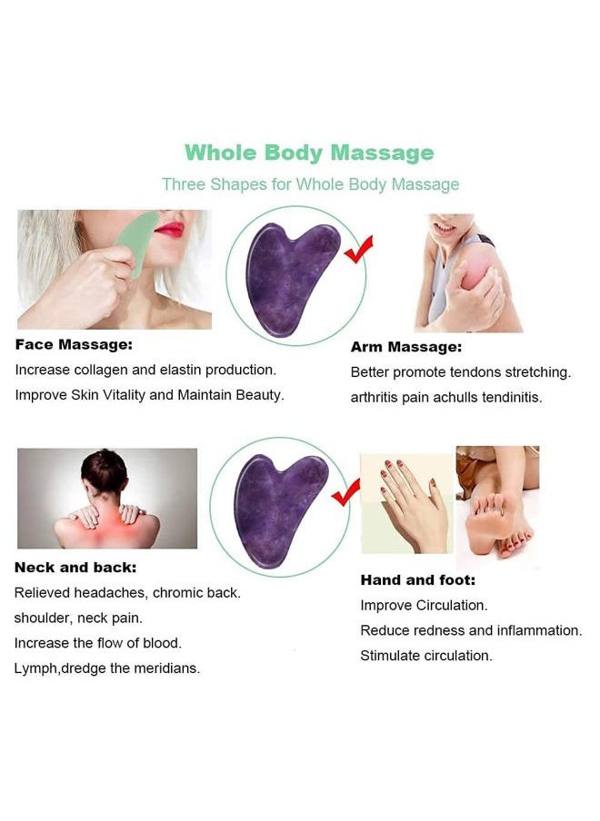 Gua Sha, Gua Sha Facial Tools, Guasha Tool for Face Tighten Skin, Gua Sha Massage Beauty Tool for Body Eyes Neck Massager with Travel Box