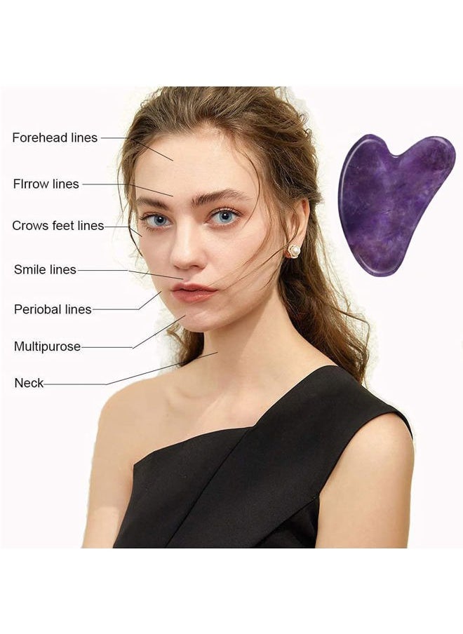 Gua Sha, Gua Sha Facial Tools, Guasha Tool for Face Tighten Skin, Gua Sha Massage Beauty Tool for Body Eyes Neck Massager with Travel Box