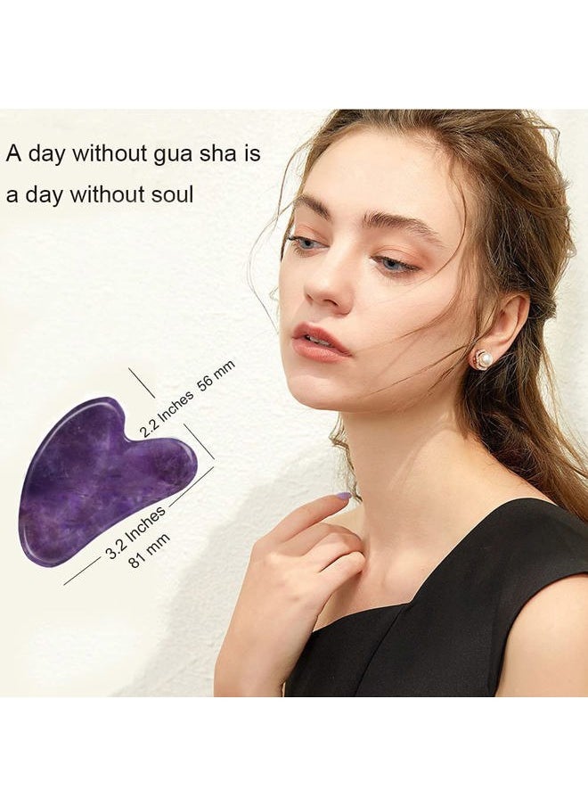 Gua Sha, Gua Sha Facial Tools, Guasha Tool for Face Tighten Skin, Gua Sha Massage Beauty Tool for Body Eyes Neck Massager with Travel Box