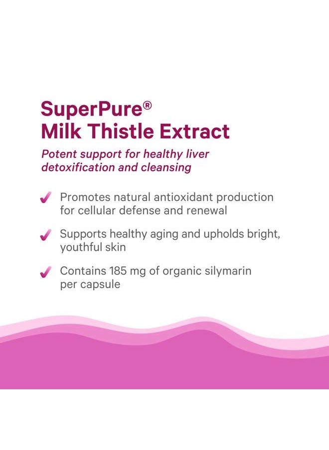 SuperPure Milk Thistle Extract | Liver Detox and Cleanse Supplement | Organic Milk Thistle Extract with Silymarin | for Healthy Liver Support (60 Capsules)