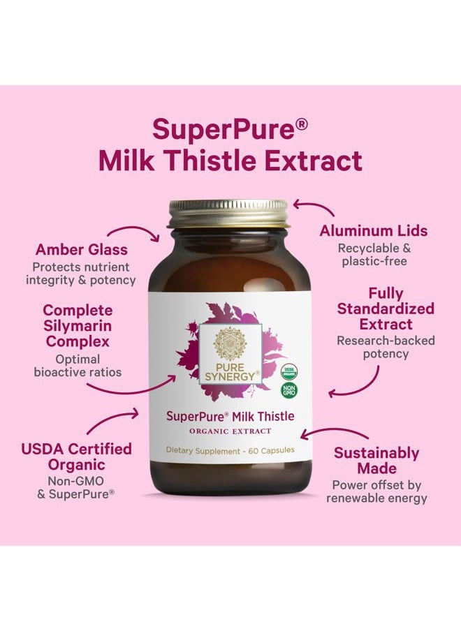 SuperPure Milk Thistle Extract | Liver Detox and Cleanse Supplement | Organic Milk Thistle Extract with Silymarin | for Healthy Liver Support (60 Capsules)