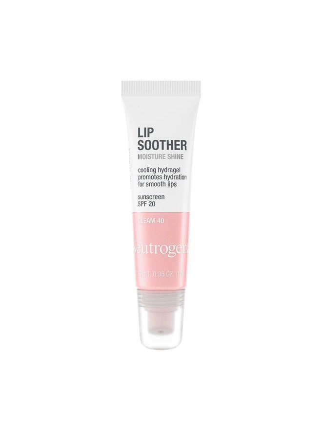 MoistureShine Lip Soother Gloss with SPF 20 Sun Protection, High Gloss Tinted Lip Moisturizer with Hydrating Glycerin and Soothing Cucumber for Dry Lips, Gleam 40, .35 oz