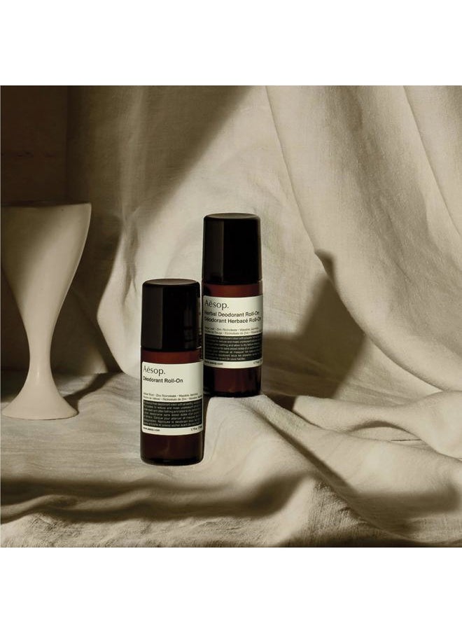 Herbal Deodorant Roll on | Alcohol Free | Reduces + Masks Underarm Odor | Sage Leaf, Zinc Ricinoleate, Wasabi Extract | 1.7 oz / 50mL