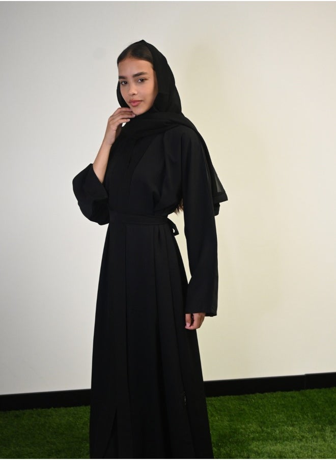 Black Classic Open Abaya