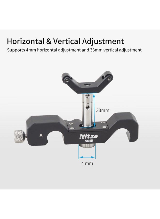 15mm Universal Lens Support with Rolling Y-Bracket and 1/4”, 3/8”and M3 Height Extension Posts - N04B