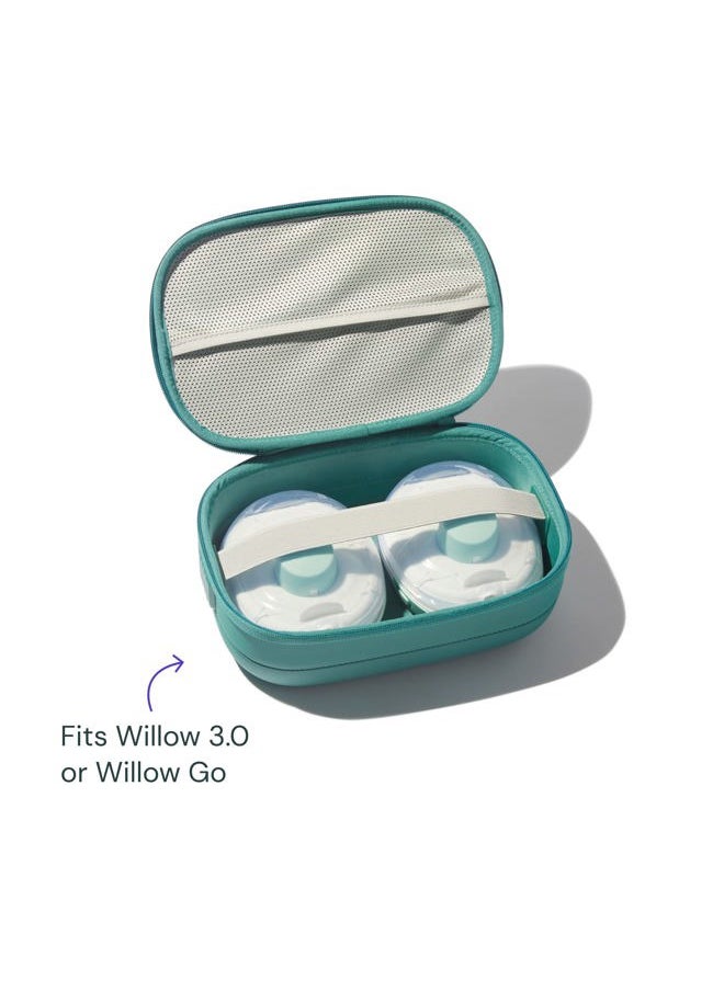 Breast Pump Carrying Case, Teal, Use with Hands Free Wearable Breast Pumps, Ultra Durable Hard Shell Breast Pump Case with Removable Tray, Compact and Discreet