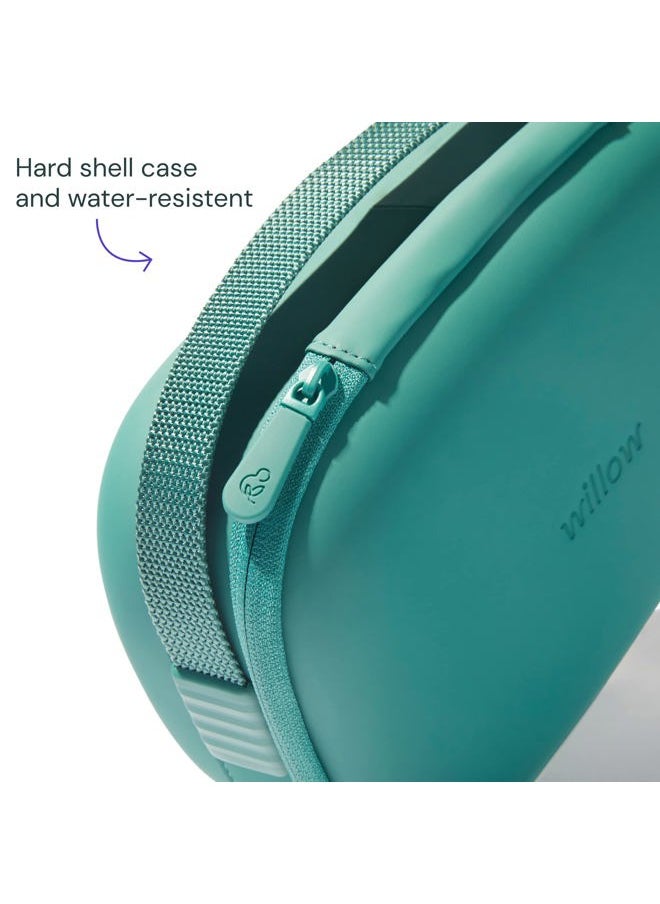 Breast Pump Carrying Case, Teal, Use with Hands Free Wearable Breast Pumps, Ultra Durable Hard Shell Breast Pump Case with Removable Tray, Compact and Discreet